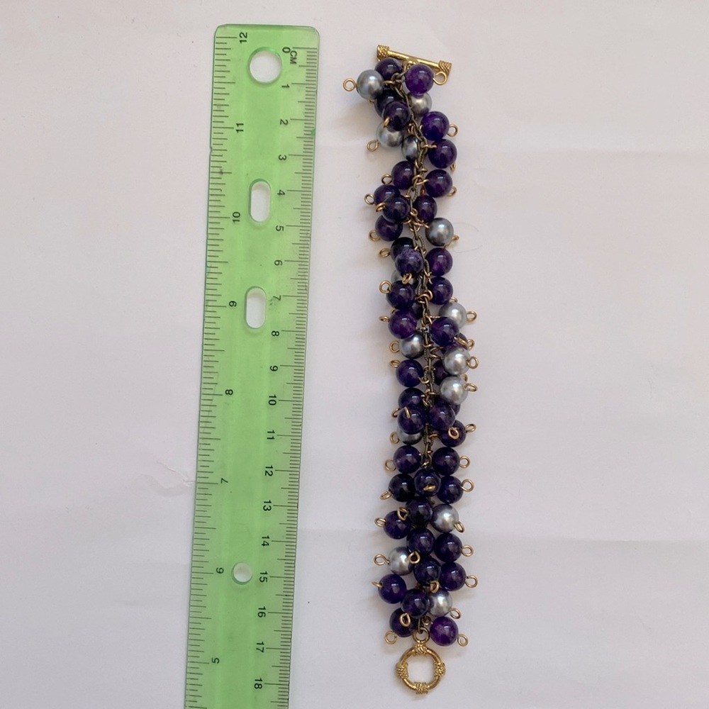 Semi-Precious Amethyst Bead Bracelet